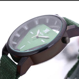 Factory direct fashion quartz watch men's canvas belt hollow inverted triangle men's and women's watches