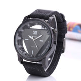 Factory direct fashion quartz watch men's canvas belt hollow inverted triangle men's and women's watches